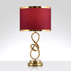 Moderne, leichte, luxuriöse Tischlampe mit 1 Licht und Knotenring aus rotem Stoff