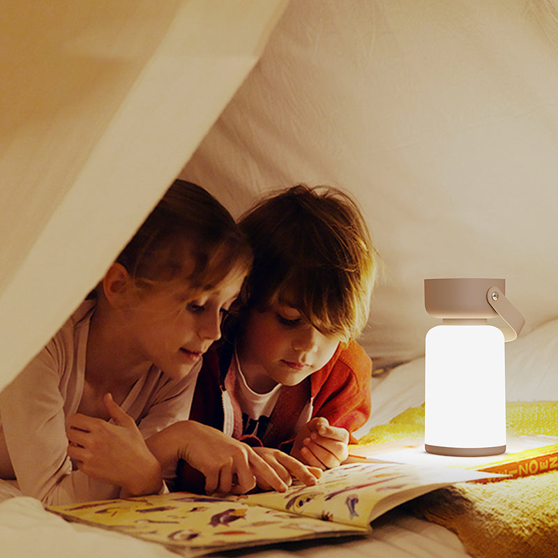 Moderne Einfachheit Wasserdichte Tragbare Kunststoff ABS Zylinder LED Tischlampe Außenbeleuchtung Für Außenpatio