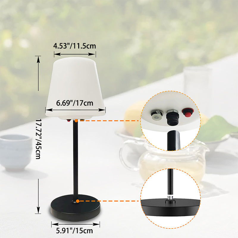 Moderne Einfachheit Solar wasserdichte PE Metall Säulen LED Tischlampe für den Außenbereich Terrasse