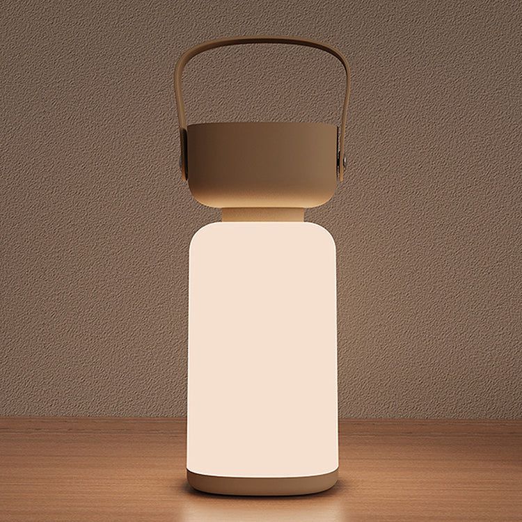 Moderne Einfachheit Wasserdichte Tragbare Kunststoff ABS Zylinder LED Tischlampe Außenbeleuchtung Für Außenpatio