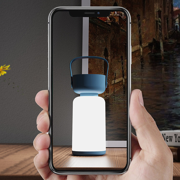 Moderne Einfachheit Wasserdichte Tragbare Kunststoff ABS Zylinder LED Tischlampe Außenbeleuchtung Für Außenpatio