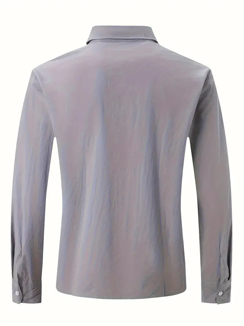 Owen – lässiges langarmshirt in volltonfarbe