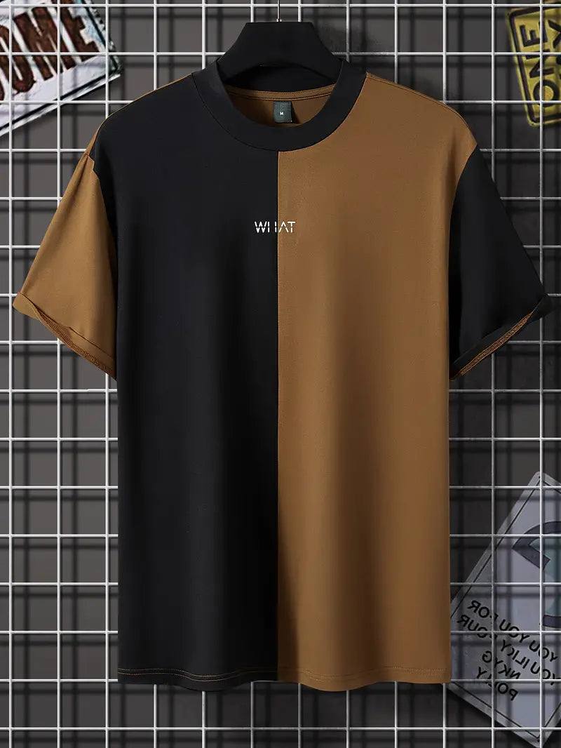 Robert - stylisches farbblock-t-shirt mit kurzen armeln und rundhalsausschnitt