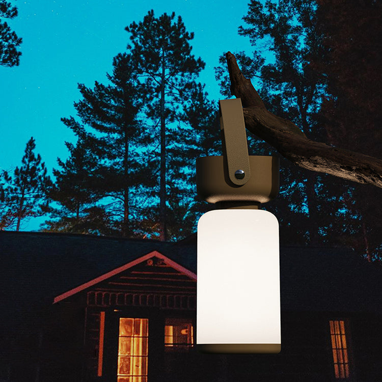 Moderne Einfachheit Wasserdichte Tragbare Kunststoff ABS Zylinder LED Tischlampe Außenbeleuchtung Für Außenpatio