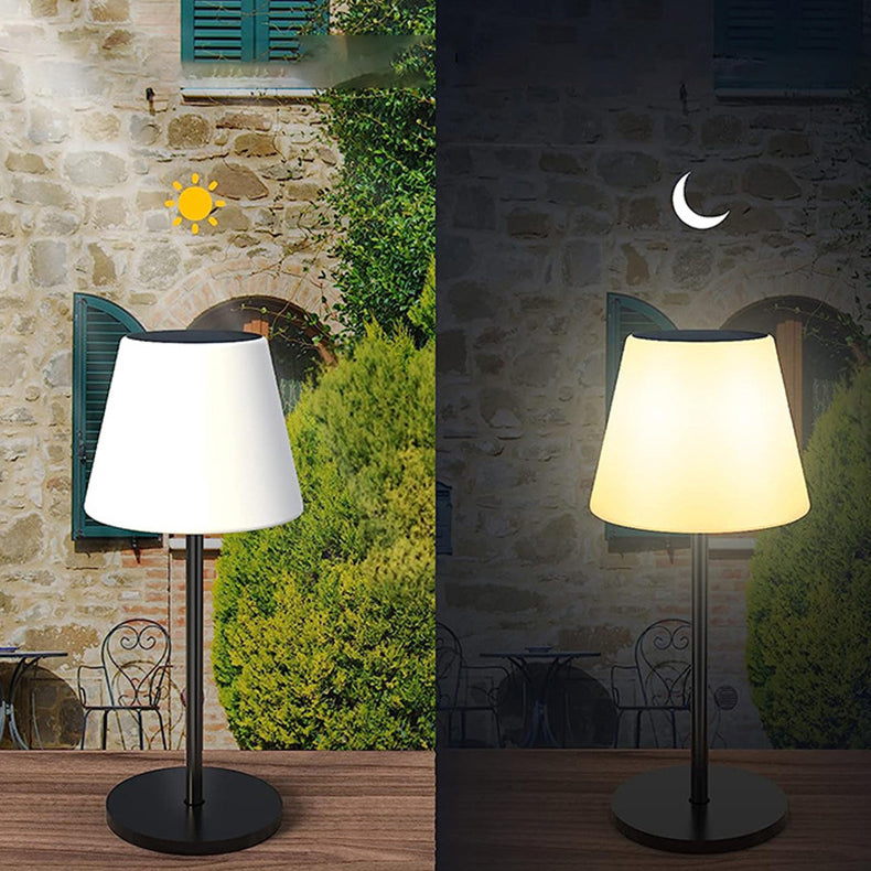 Moderne Einfachheit Solar wasserdichte PE Metall Säulen LED Tischlampe für den Außenbereich Terrasse