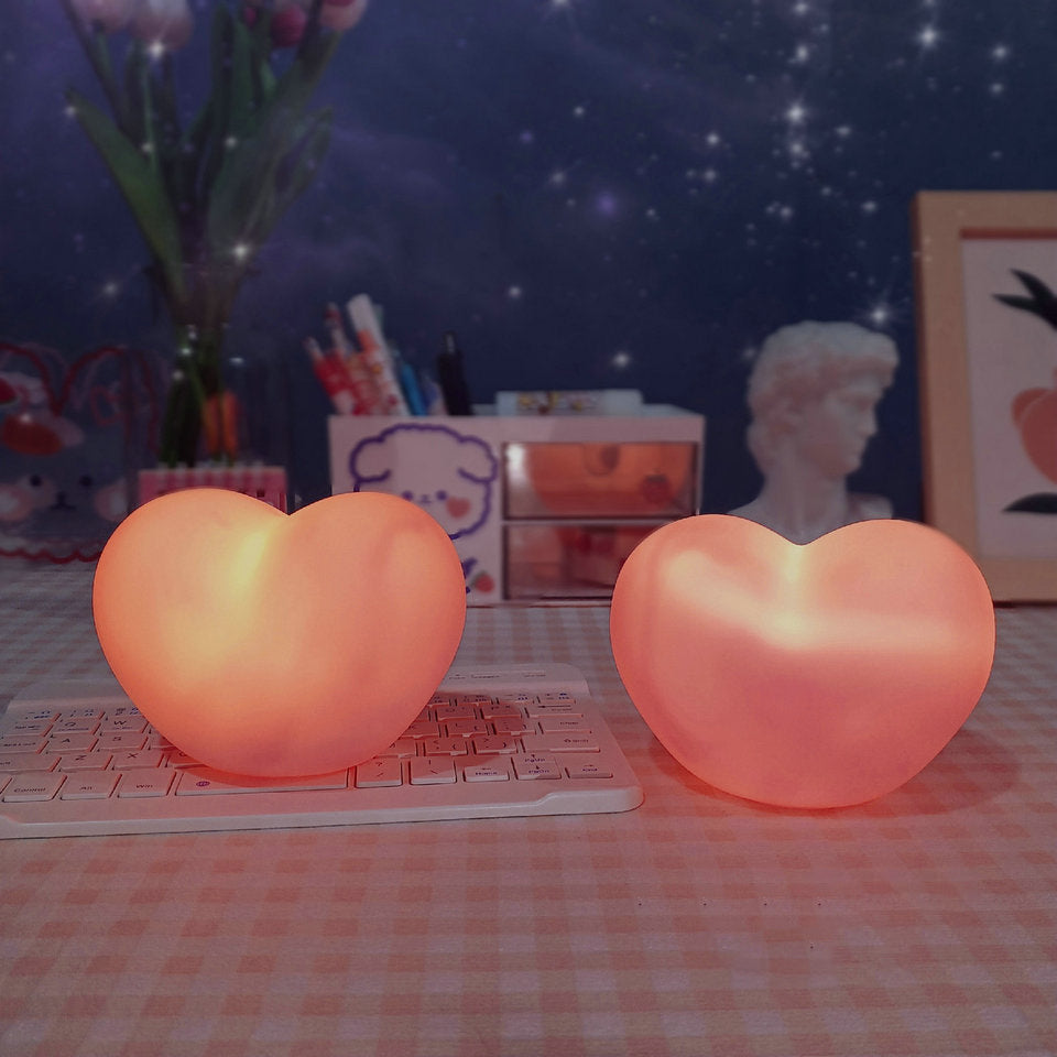 Moderne Silikon kreative Herz LED Nachtlicht Tischlampe