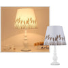 Moderne, schlichte Tischlampe mit Blumenmuster und Eisenvase