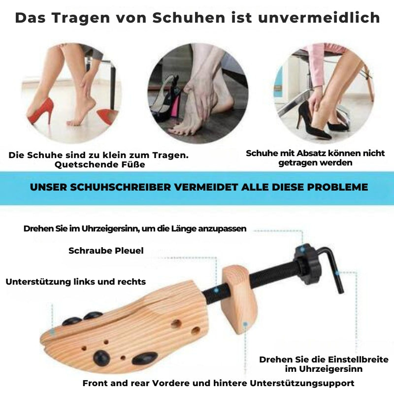 TimberStride™ - Hölzerne Werkzeuge für breite Schuhe