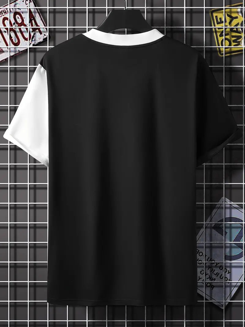 Robert - stylisches farbblock-t-shirt mit kurzen armeln und rundhalsausschnitt