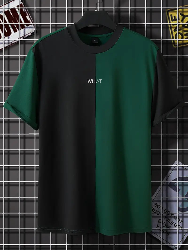 Robert - stylisches farbblock-t-shirt mit kurzen armeln und rundhalsausschnitt