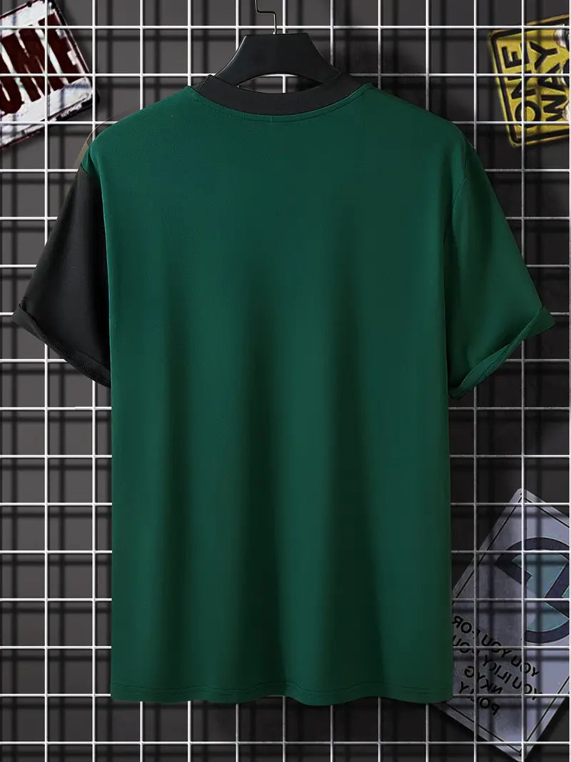 Robert - stylisches farbblock-t-shirt mit kurzen armeln und rundhalsausschnitt