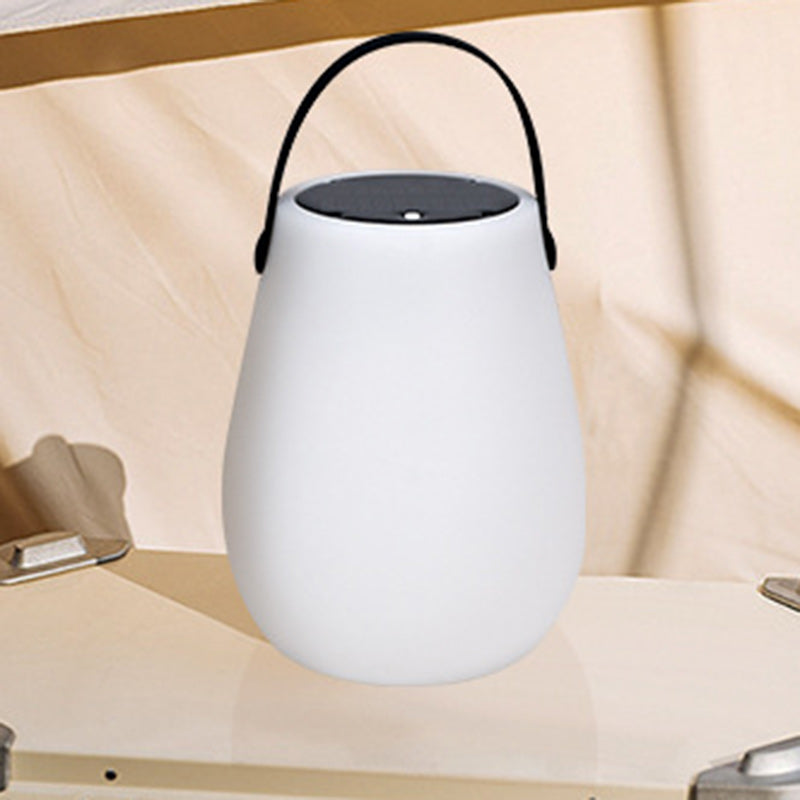 Moderne Minimalistische Solar Wasserdichte Tragbare PE Runde Zylinder Kegel LED Außenlicht Für Außenbereich