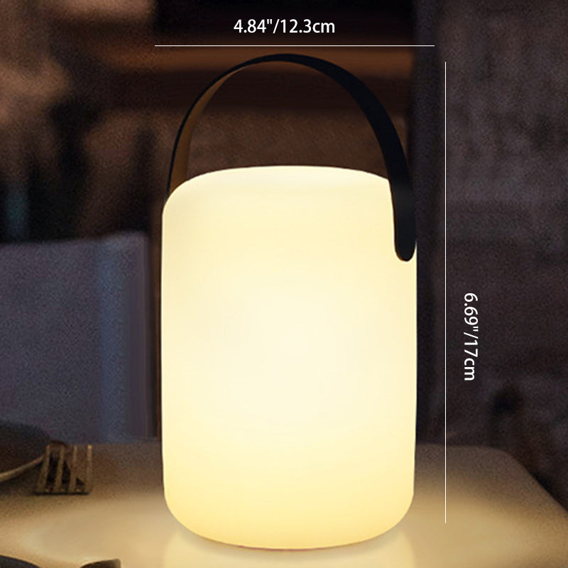 Moderne Minimalistische Solar Wasserdichte Tragbare PE Runde Zylinder Kegel LED Außenlicht Für Außenbereich