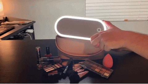 GlamBox™ - Tragbarer LED-Kosmetikspiegel mit Stauraum