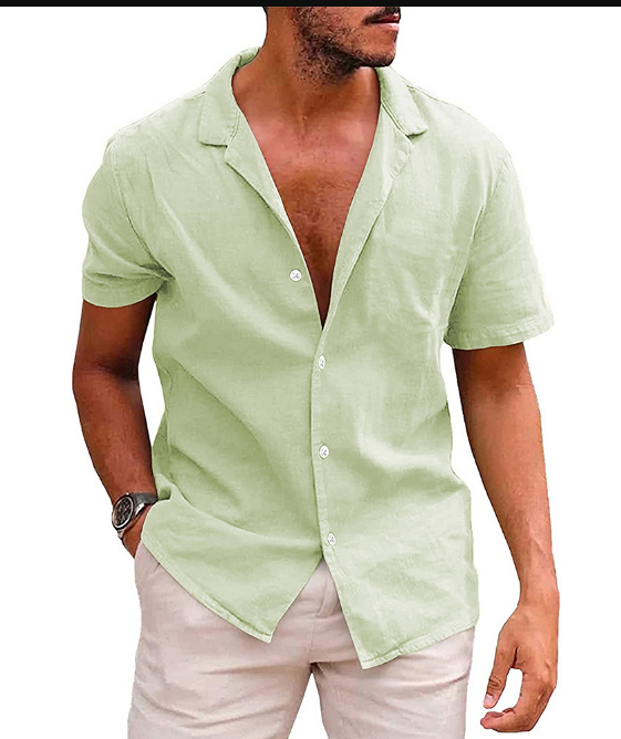 Jackson – lässiges, einfarbiges kurzarm-button-down-hemd für herren