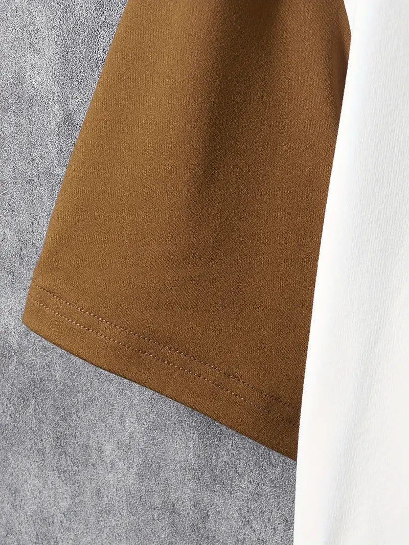 Robert - stylisches farbblock-t-shirt mit kurzen armeln und rundhalsausschnitt