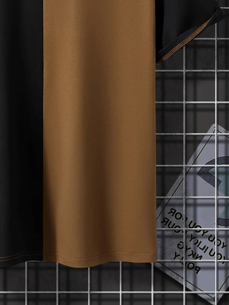 Robert - stylisches farbblock-t-shirt mit kurzen armeln und rundhalsausschnitt