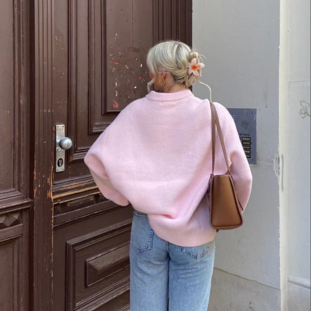 Aria™ - Rosa Pullover mit Rundhalsausschnitt